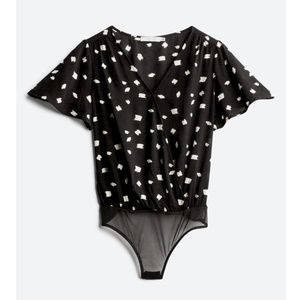 LUSH Kona Surplice Bodysuit Blouse